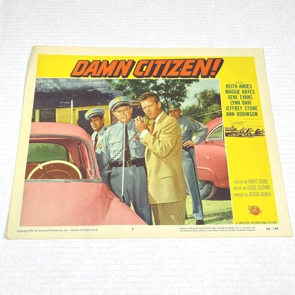 Damn Citizen 1958 Lobby Cards Movie Posters Keith Andes Maggie Hayes Crime Noir - Picture 1 of 8